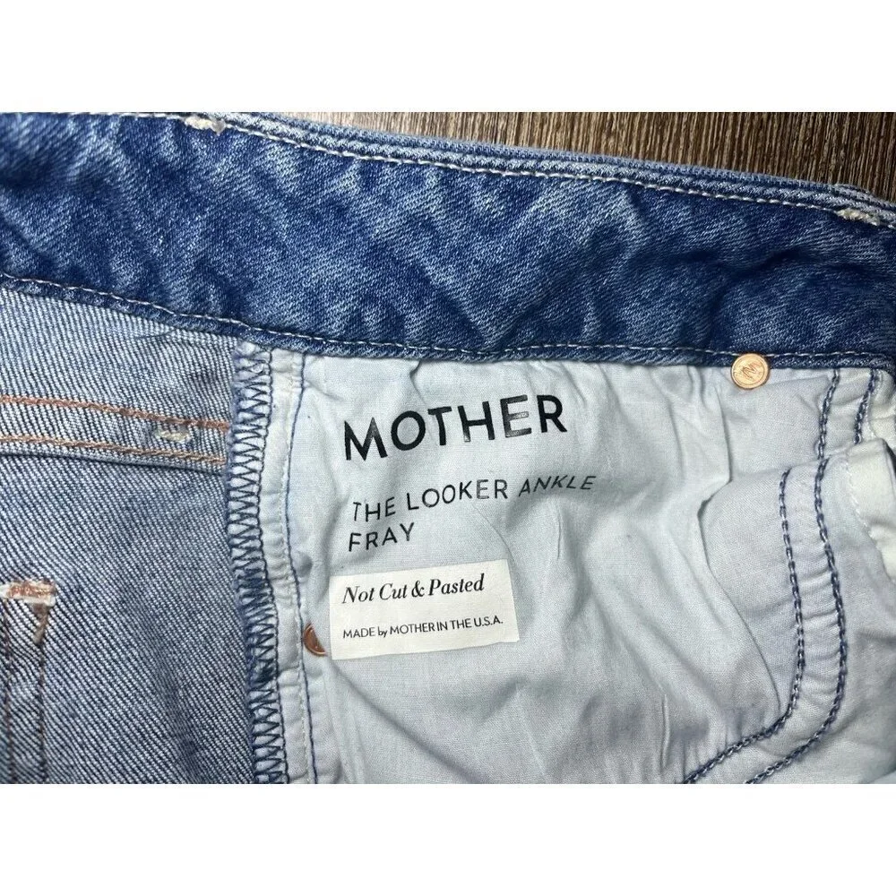 Mother The Looker Ankle Fray in Not Cut & Pasted Size 27